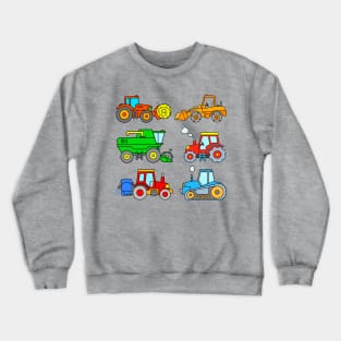 Kids Farm Vehicle Design Crewneck Sweatshirt